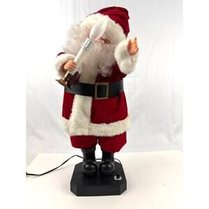 Vintage Christmas 23" Santa Claus Animated Working 1990s Plays Music and Moves